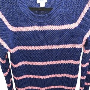 Old Navy S Blue & Pink Stripe Crew Neck